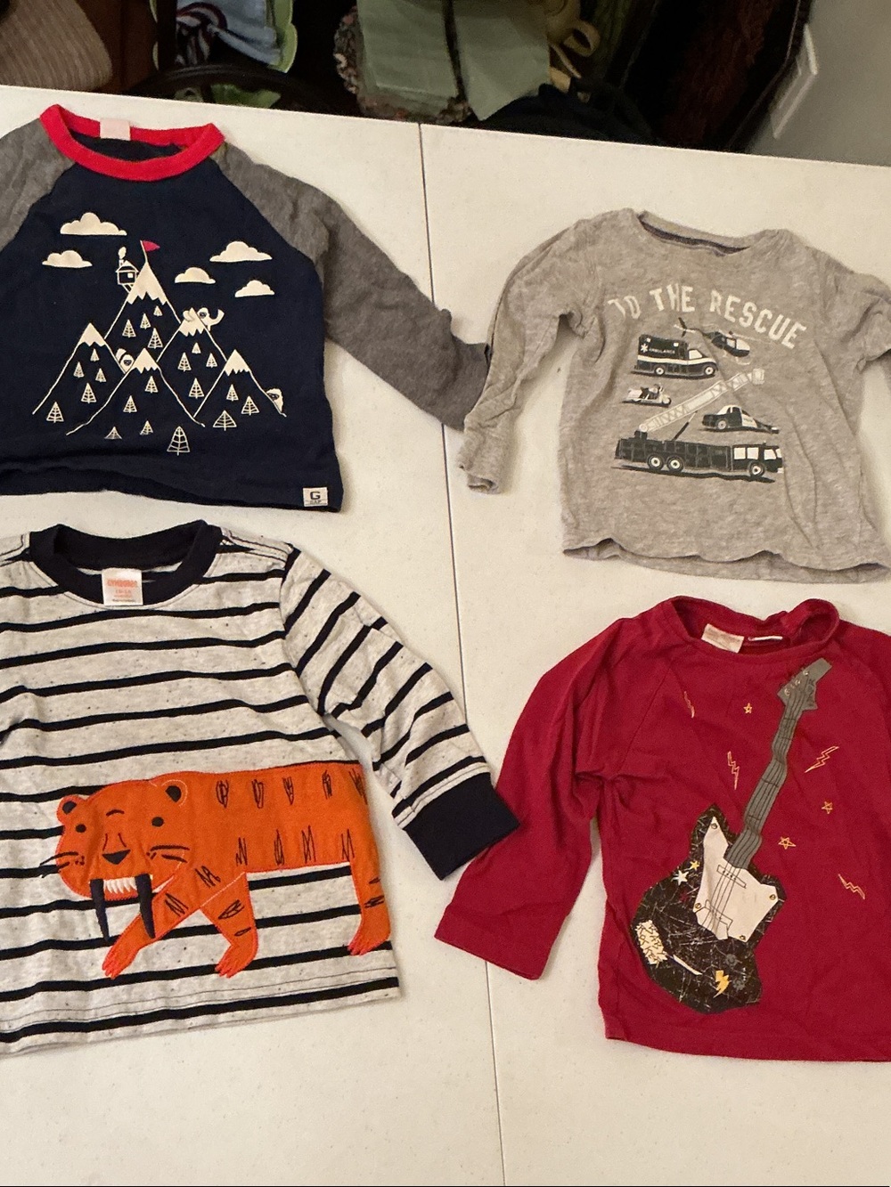 Gymboree Red Guitar Graphic Long-Sleeve Tee for Kids
